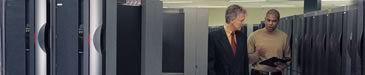 Two men in data center